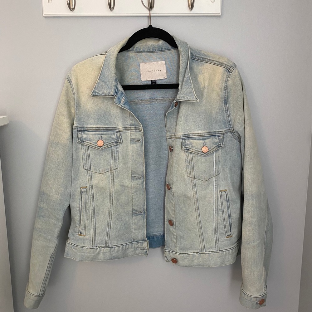 Sanctuary Light Wash Distressed Denim Jacket